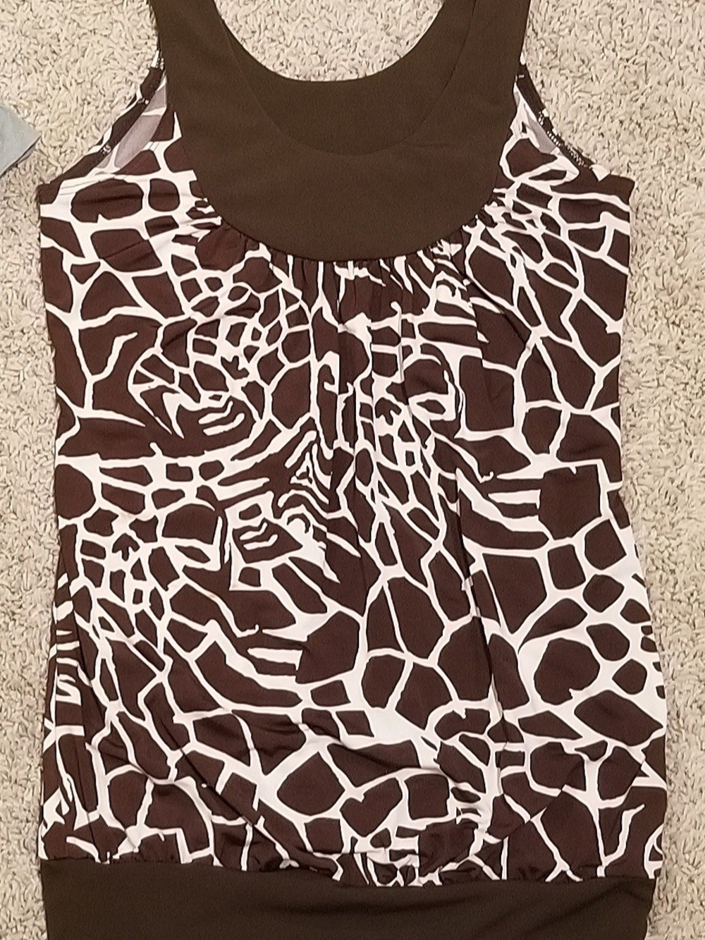 Women's Brown Giraffe-Print Sleeveless Top
